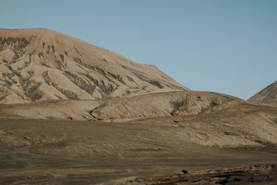 Scenic view of desert against clear sky