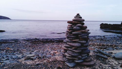 Stack of rocks on shore