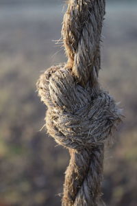 Close-up of rope tied outdoors