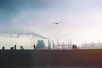 Scenic view of vapor trails in sky