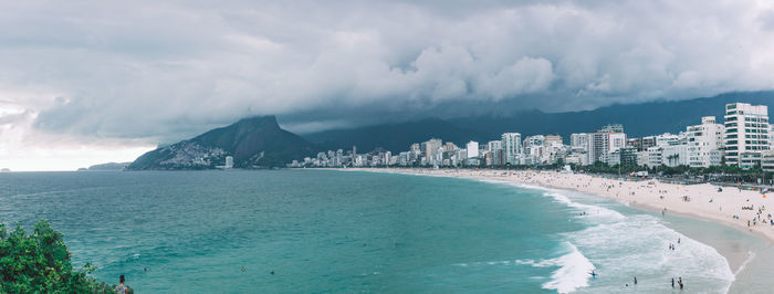 Panoramic view of beach against sky