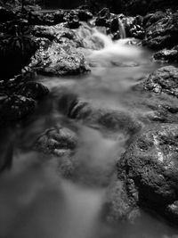 Scenic view of waterfall
