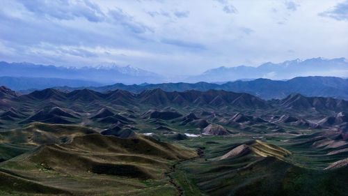 Scenic view of mountains against sky