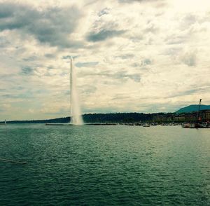 View of sea against cloudy sky