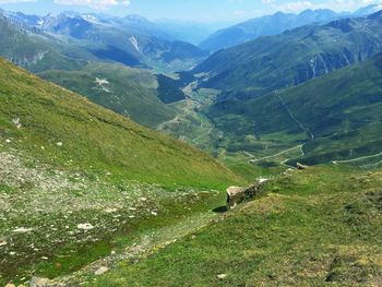 High angle view of mountain valley