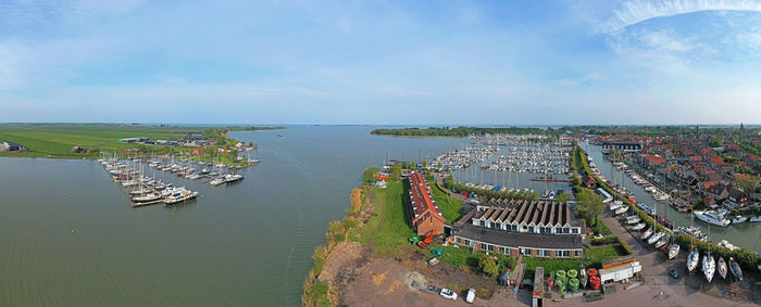 High angle view of sea against sky