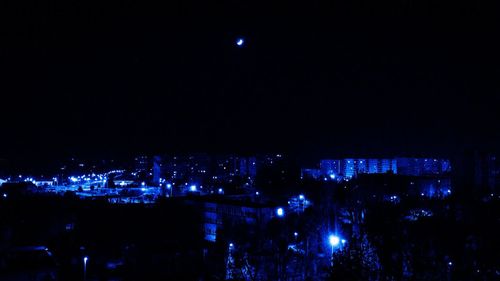 View of illuminated cityscape at night