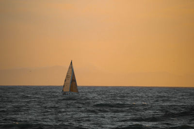 Scenic view of sea at sunset