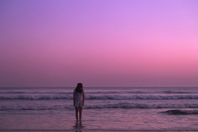 Scenic view of sea at sunset