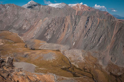 Scenic view of rocky mountains against sky