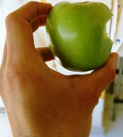 Close-up of hand holding food