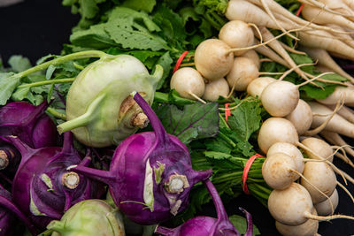 Close-up of vegetables for sale in market