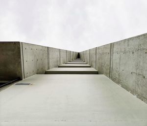 Low angle view of staircase against sky