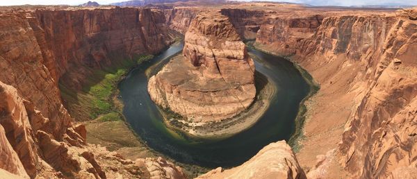 High angle view of rock formations on landscape