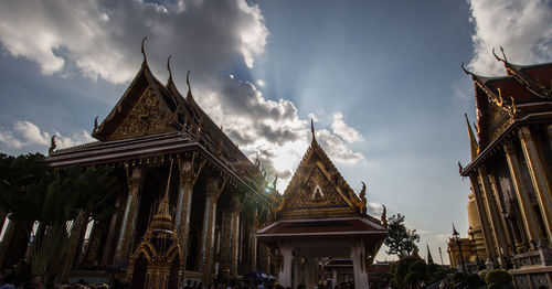 Low angle view of temple against sky