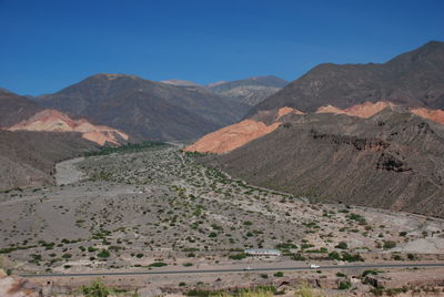 Scenic view of mountains against clear sky