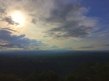 Scenic view of cloudy sky at sunset