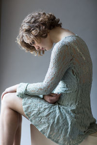 Young woman in hair