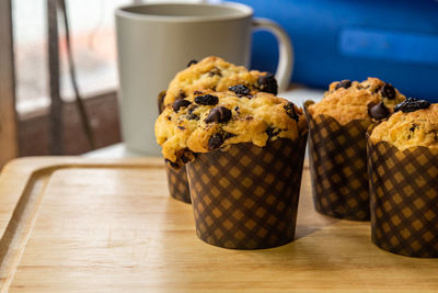 Close-up of breakfast on table