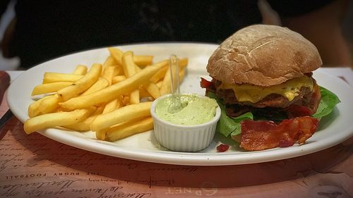 Close-up of food on table