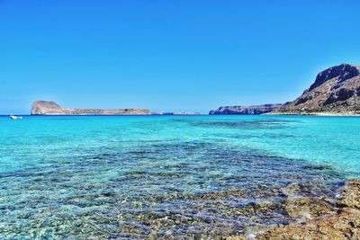 Balos lagoon view on crete island in greece