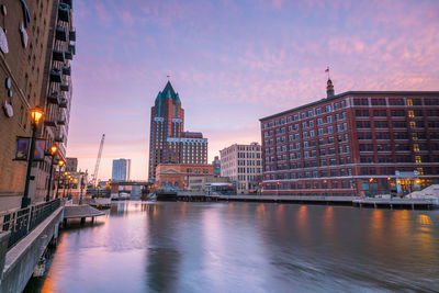 City buildings at waterfront