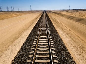 Railroad tracks against sky