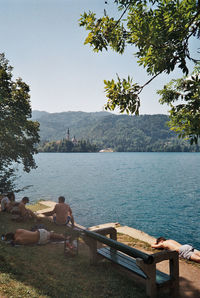 View of calm sea against clear sky