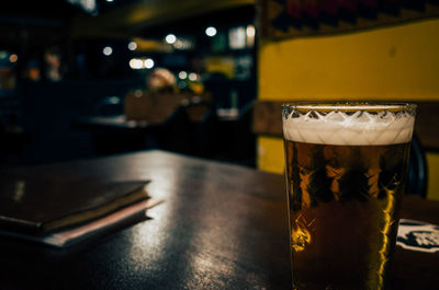 Close-up of drink on table