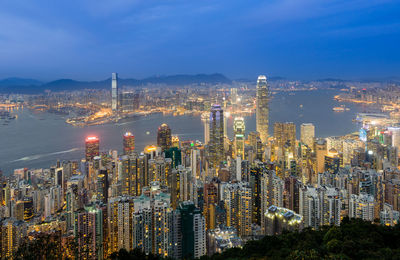 Illuminated cityscape at night