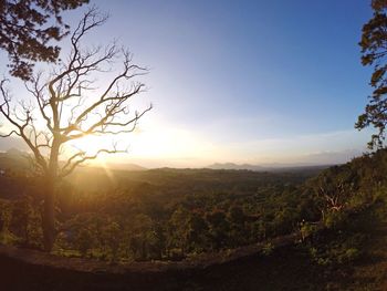 Scenic view of landscape against sky during sunset