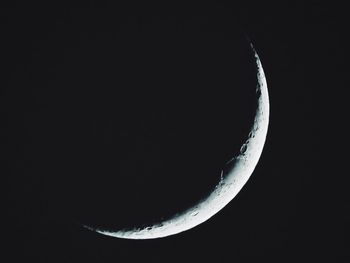 Low angle view of moon in sky at night