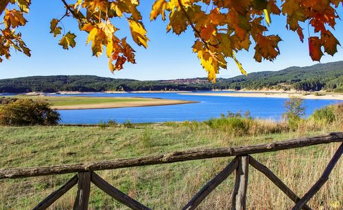 View of lake during autumn