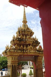 View of temple building against sky