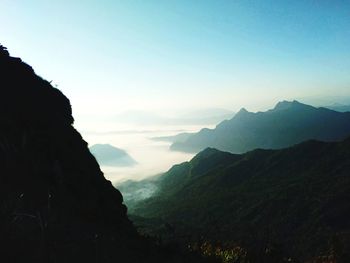 Scenic view of mountains against sky