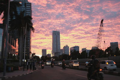 City street at sunset