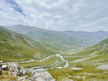 Scenic view of mountains against sky