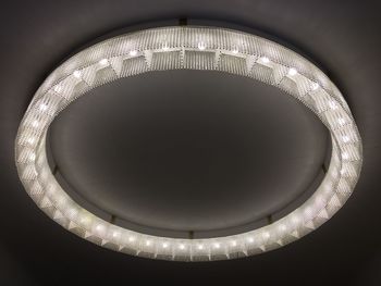 Low angle view of illuminated lamp