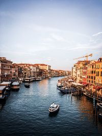 View of canal in city