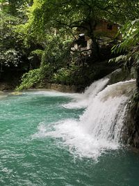 Scenic view of waterfall