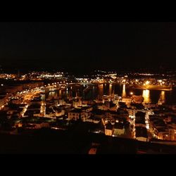 Illuminated cityscape at night