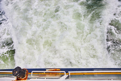 High angle view of flowing water