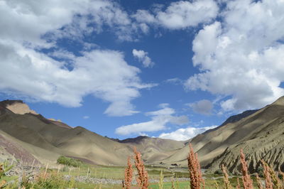 Scenic view of mountains against sky