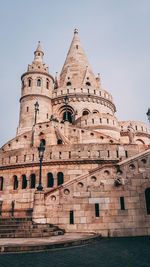 Low angle view of fisherman's bastion against clear sky