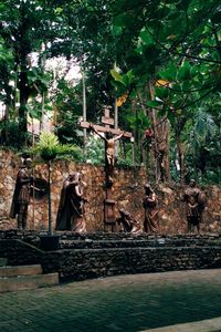 Old sculpture in forest