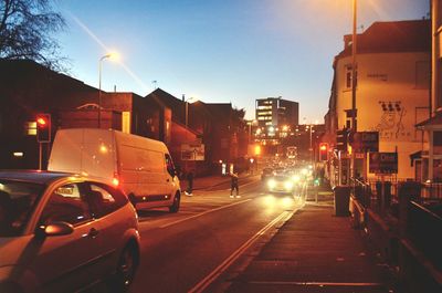 Traffic on road at night