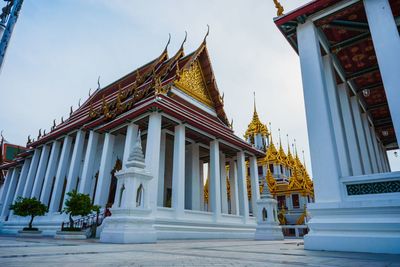 Exterior of temple against building