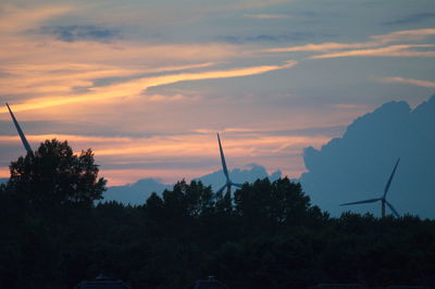 Silhouette of trees against sky during sunset