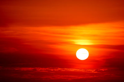 Scenic view of dramatic sky during sunset