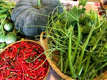 Close-up of vegetables for sale in market